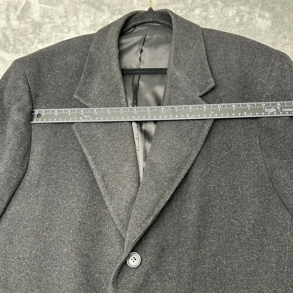 Bill Bass Mens Black Label Long Dress Coat Size 44L Lambswool - READ DESCRIPTION